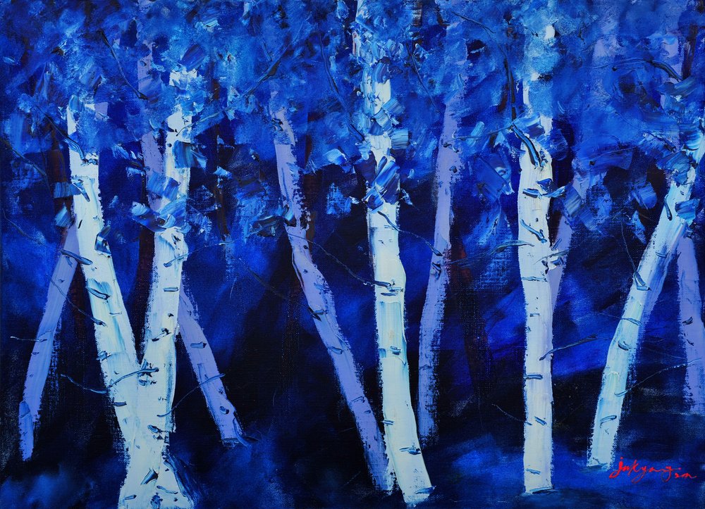 Blue Birch Forest by Jukyong Park