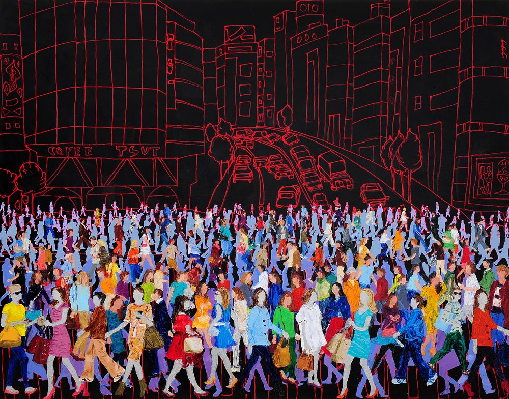 Colorful City Crowd by Jukyong Park