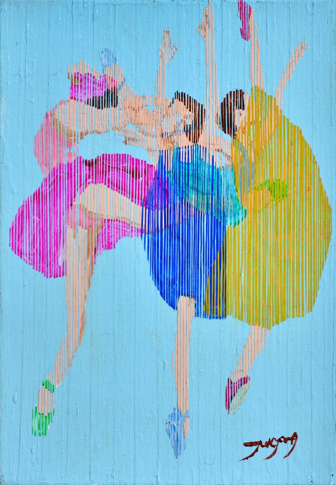 Colorful Dancing Figures by Jukyong Park
