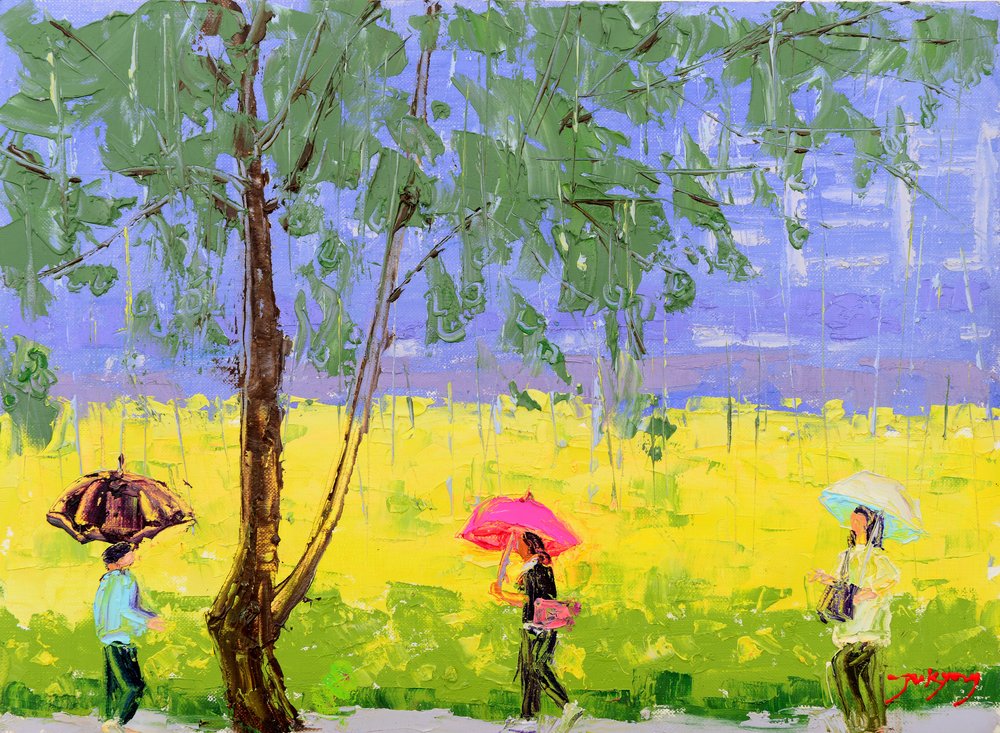 Colorful Rainy Day Walk by Jukyong Park