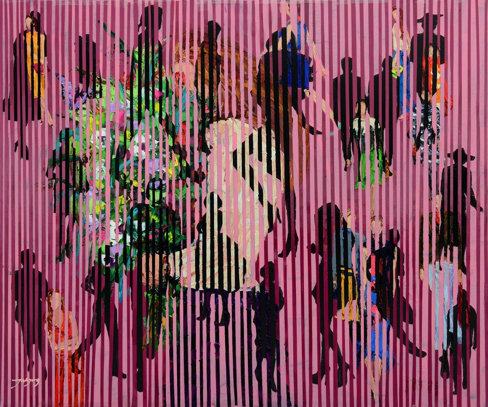 Dynamic Pink Crowd by Jukyong Park