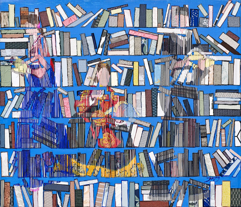 Eclectic Blue Bookshelf by Jukyong Park