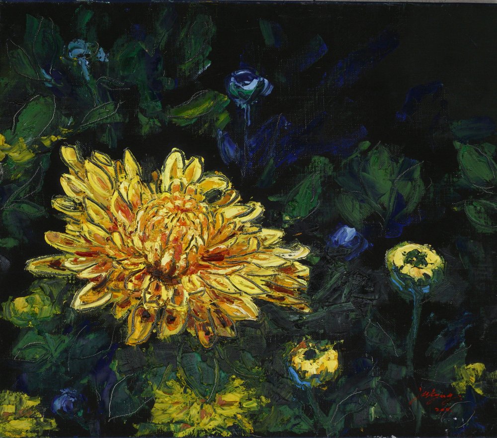 Golden Chrysanthemum Bloom by Jukyong Park