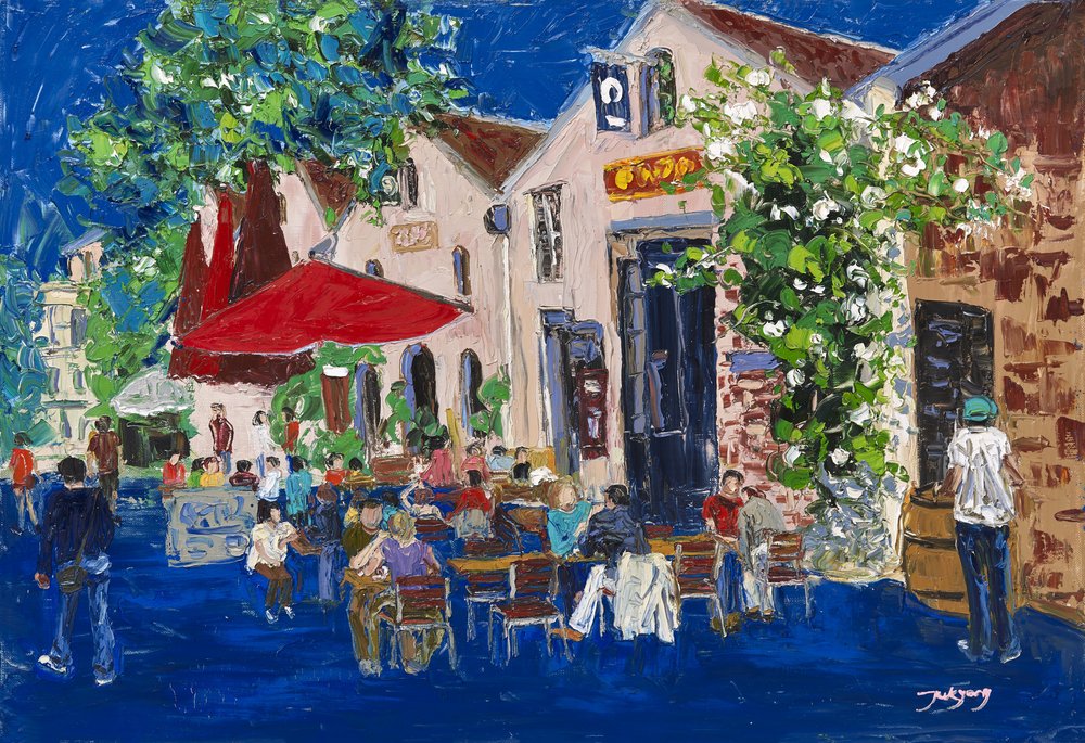 Lively Evening Cafe by Jukyong Park
