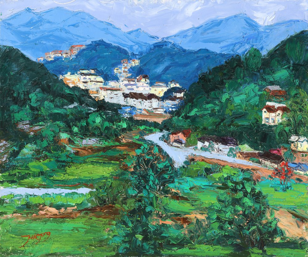 Peaceful Mountain Village by Jukyong Park