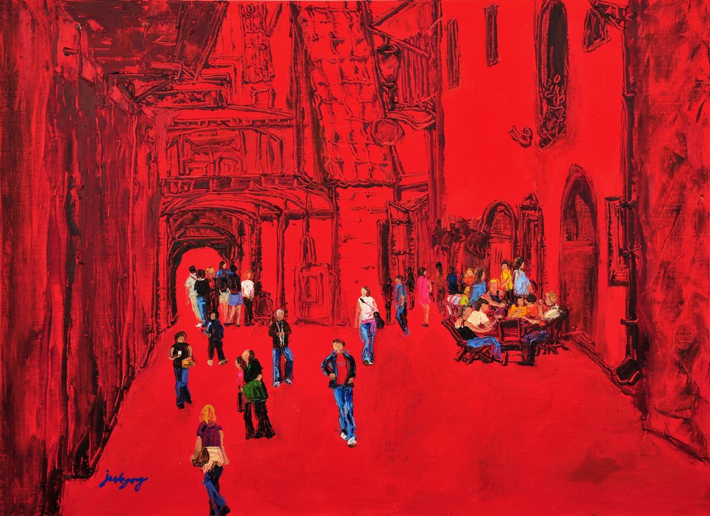 Red City Street Life by Jukyong Park