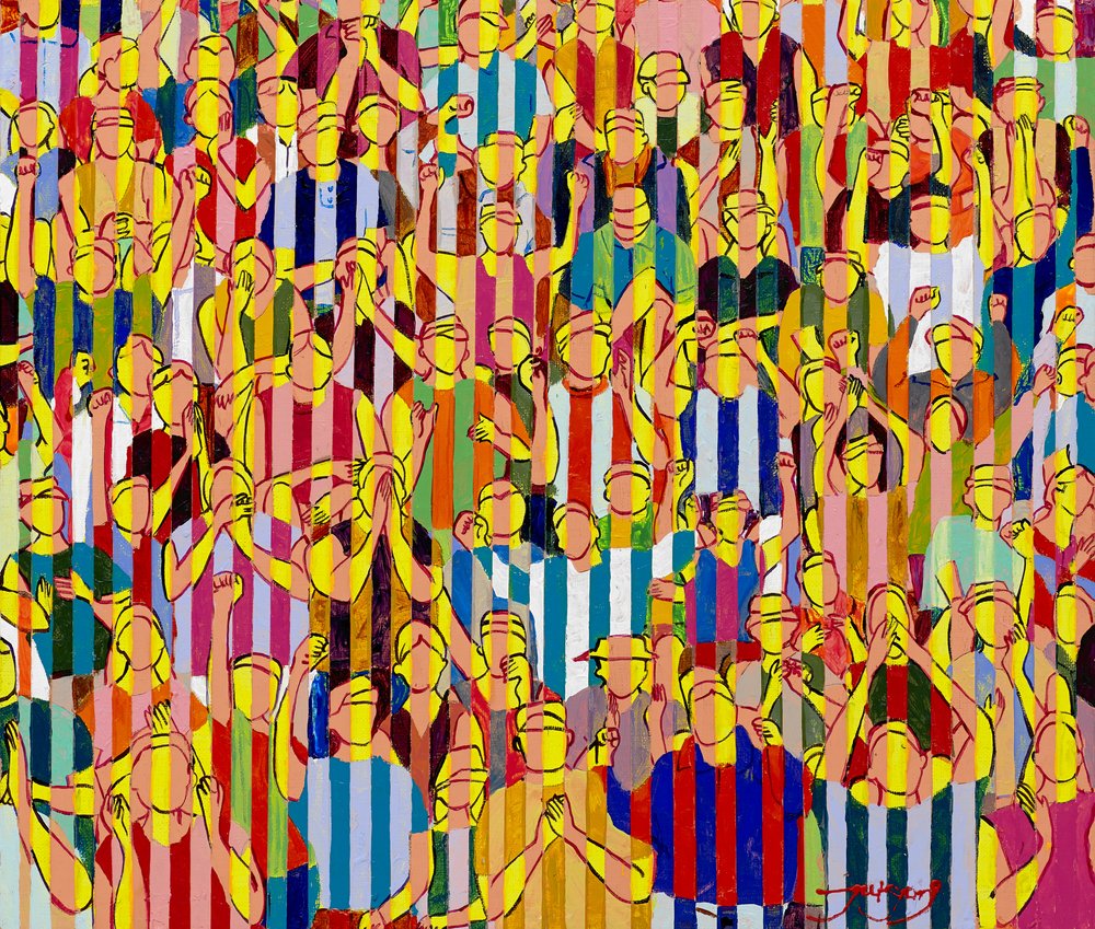 Vibrant Cheering Crowd by Jukyong Park