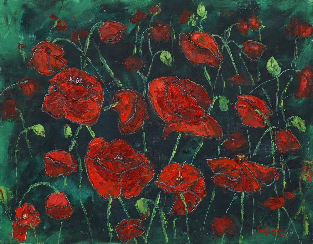 Wild Red Poppies by Jukyong Park