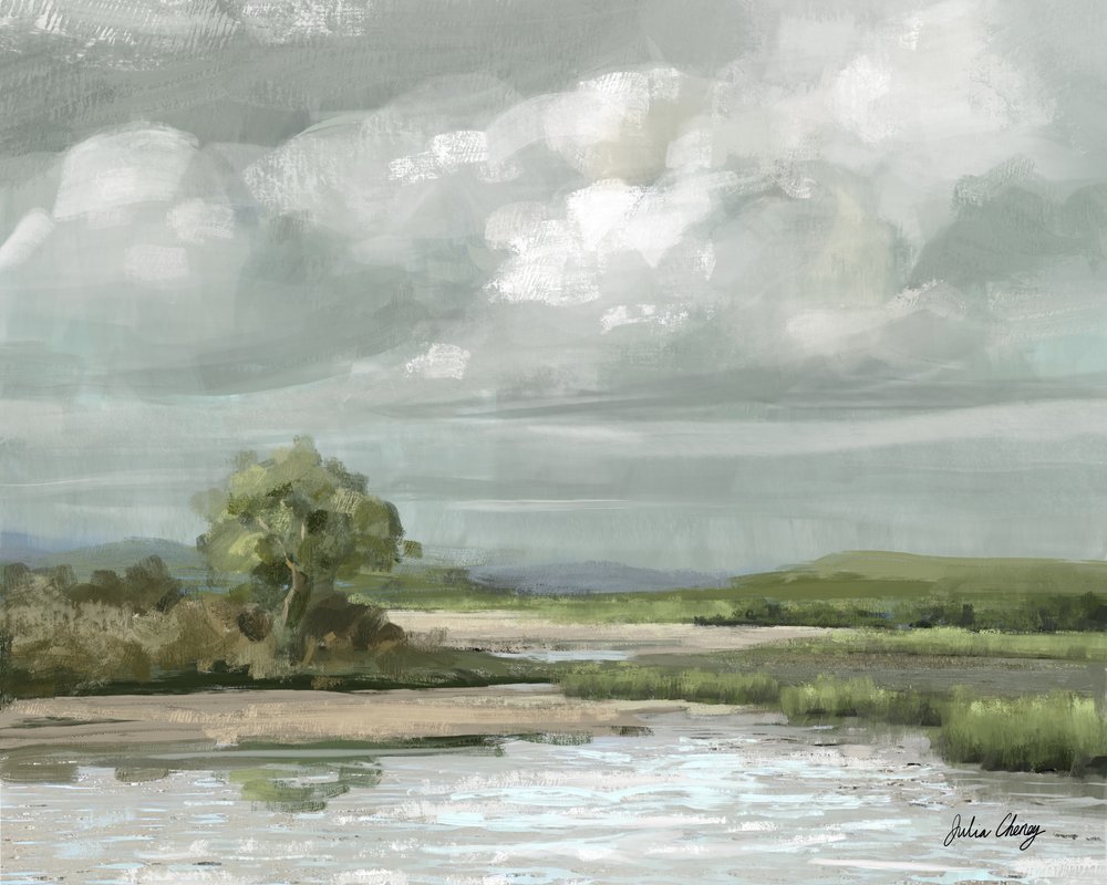 Serene Marsh Landscape by Julia Cheney