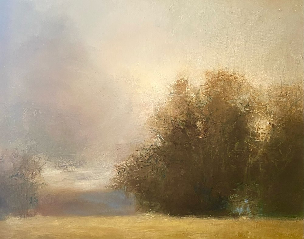 Misty Golden Landscape by Julia Purinton