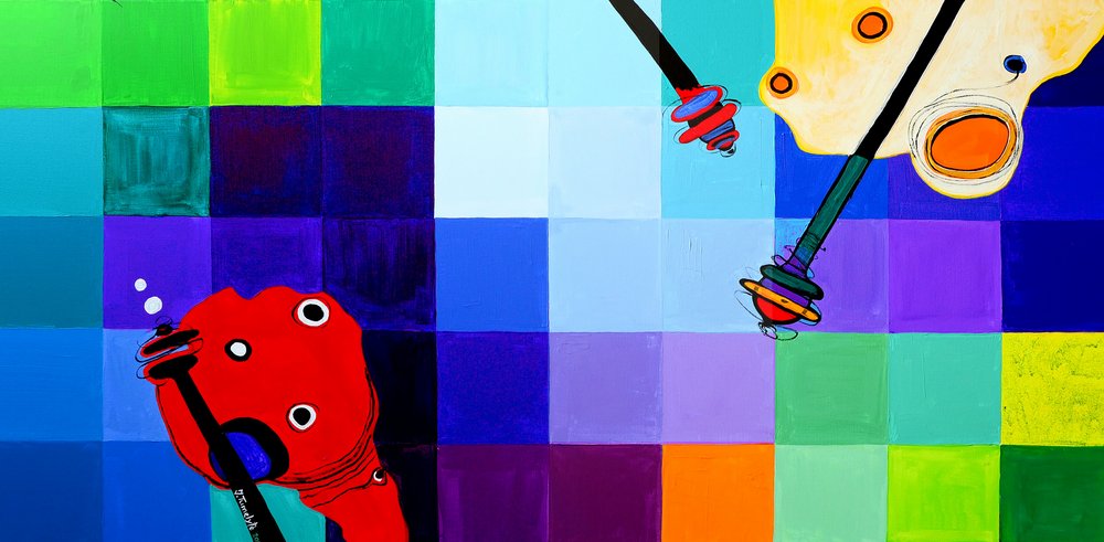 Colorful Abstract Playtime by Julija Belickienė