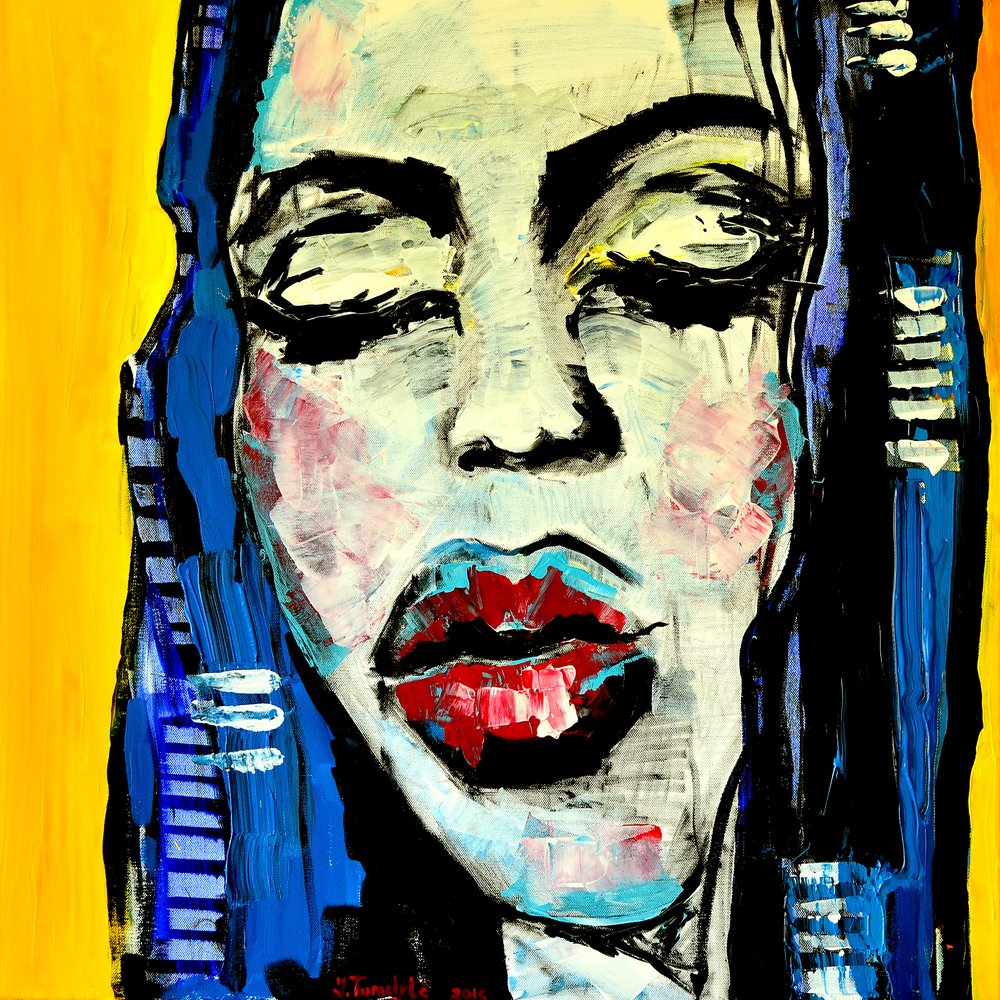 Red Lips Abstract by Julija Belickienė