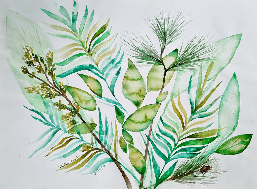Varied Green Leaves by Julija Belickienė