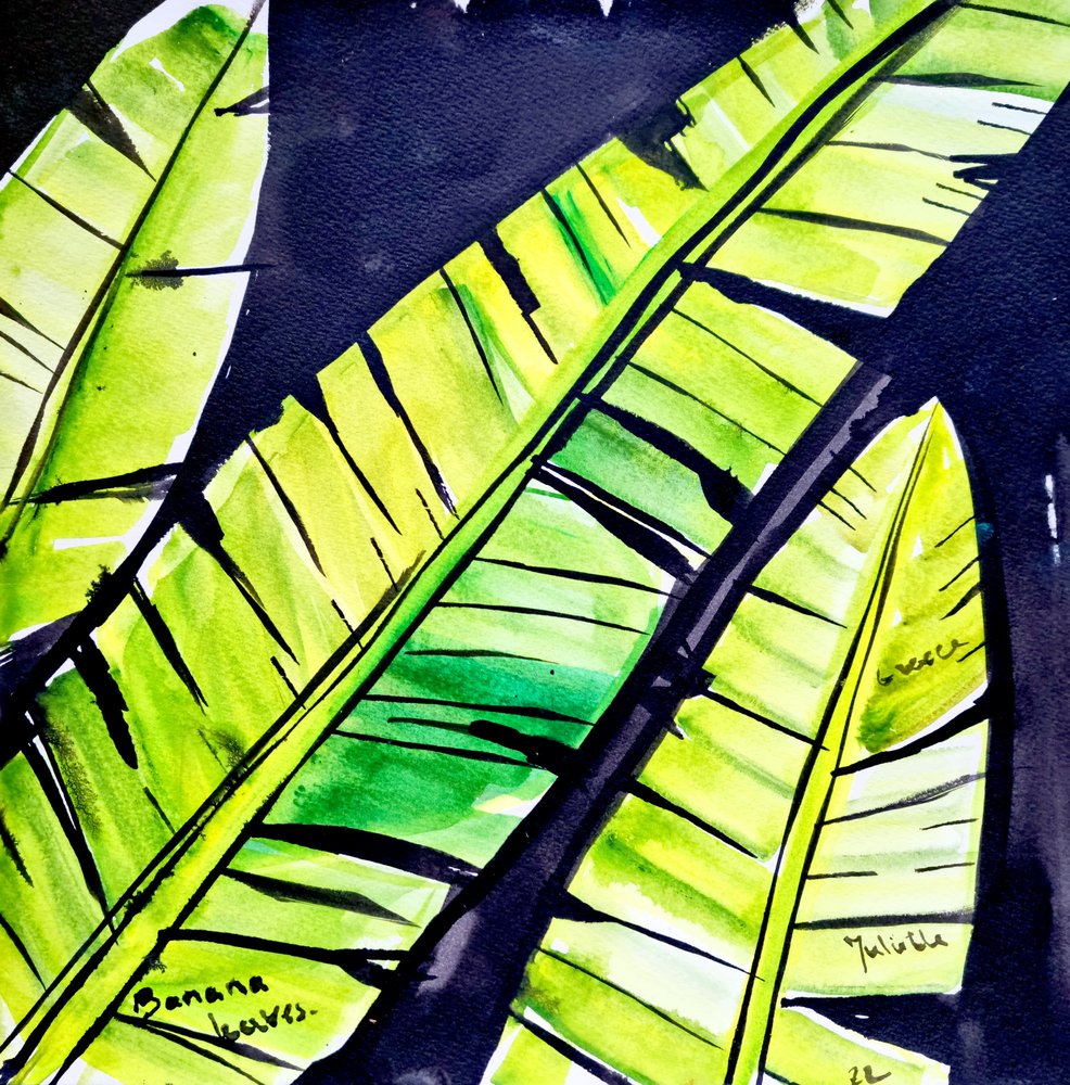 Vibrant Banana Leaves by Julija Belickienė