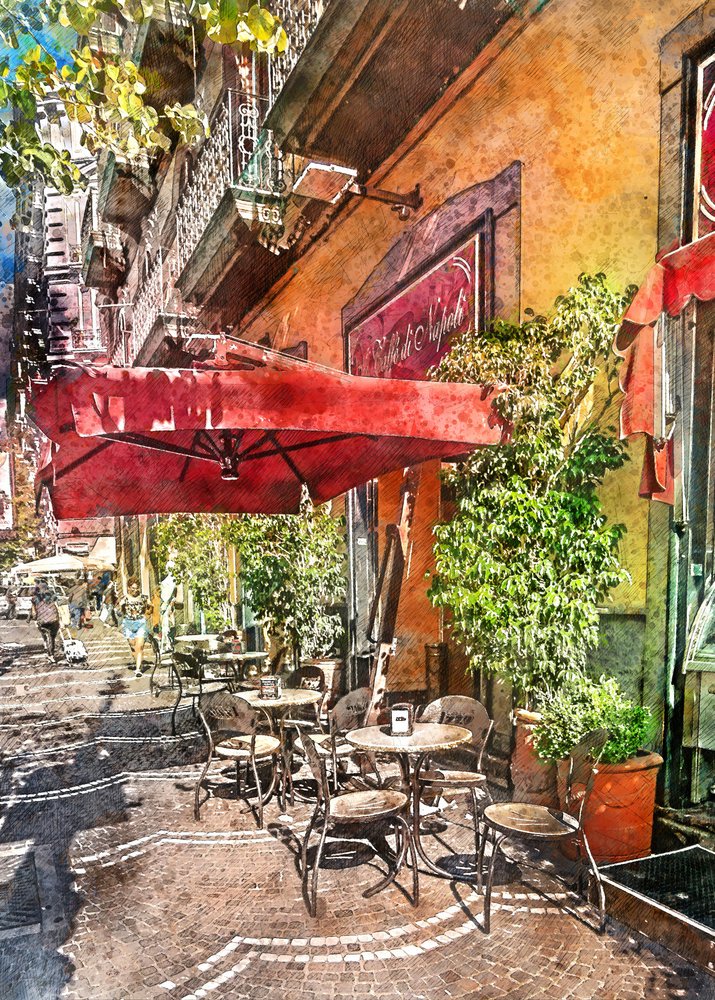 Charming Outdoor Cafe by Justyna Jaszke
