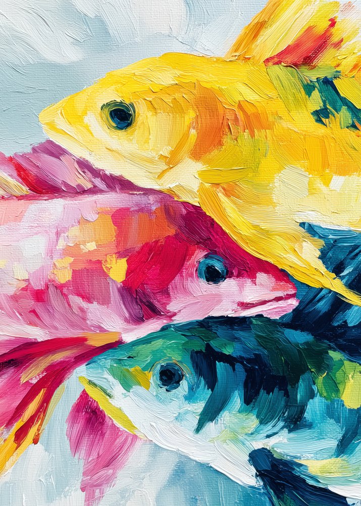 Colorful Fish Trio by Justyna Jaszke