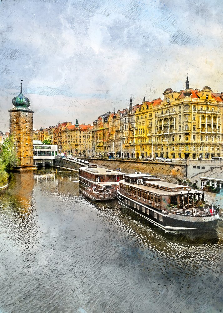 Historic Prague River Boats by Justyna Jaszke
