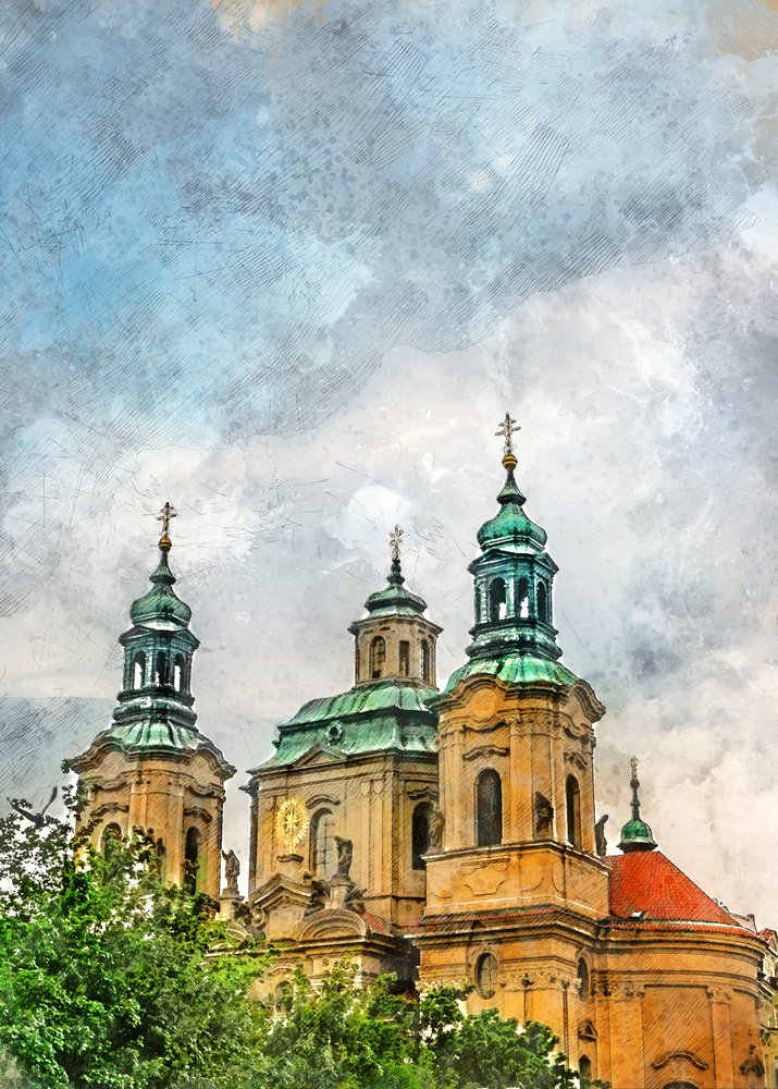 Historic Prague Spires by Justyna Jaszke