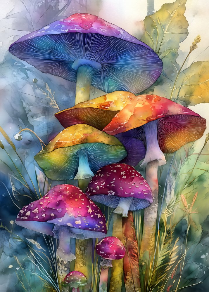Magic Forest Mushrooms (2) by Justyna Jaszke