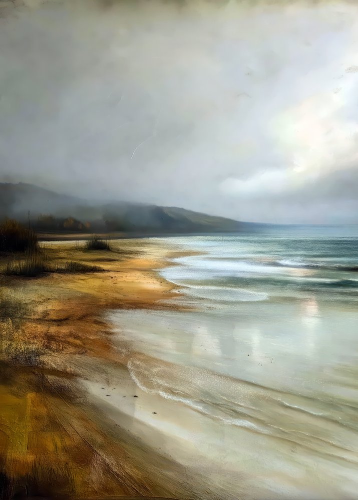 Misty Coastal Landscape by Justyna Jaszke