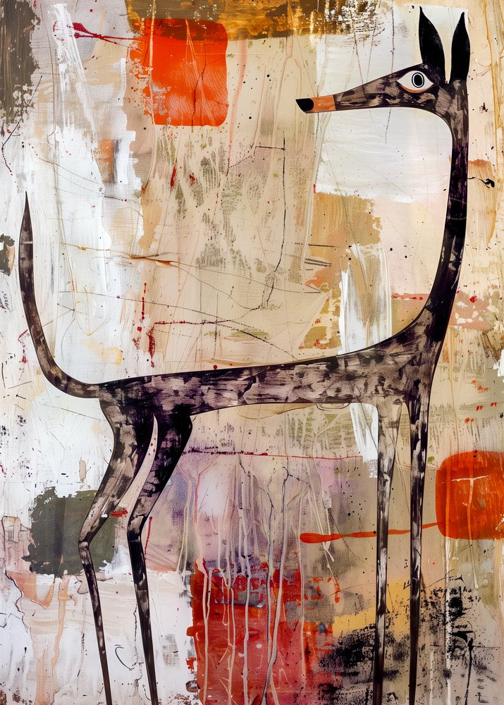 Modern Abstract Greyhound by Justyna Jaszke