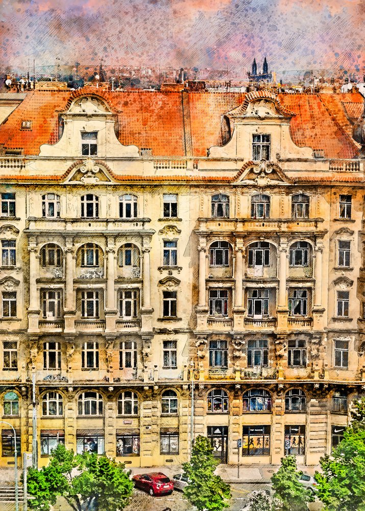 Ornate European Cityscape by Justyna Jaszke