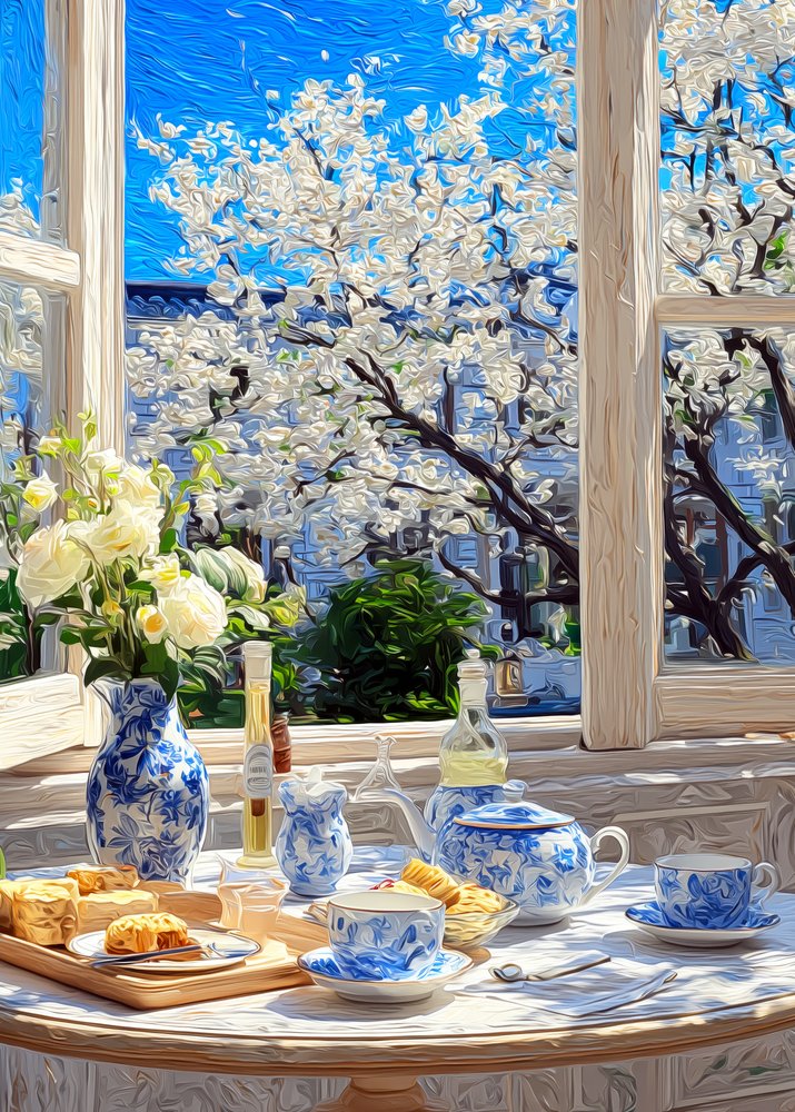 Spring Blossom Tea View by Justyna Jaszke