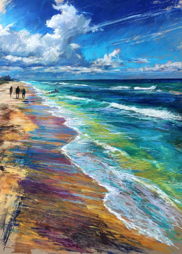 Sunny Beach Walk by Justyna Jaszke