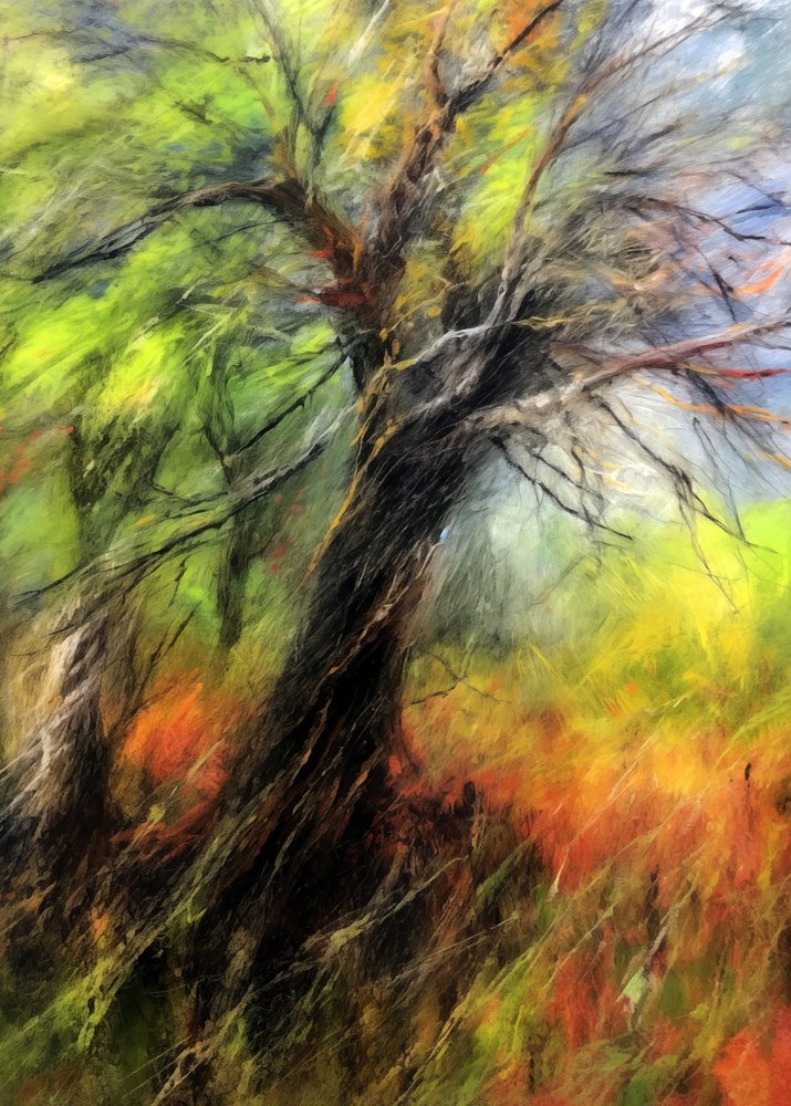 Vibrant Autumn Tree by Justyna Jaszke
