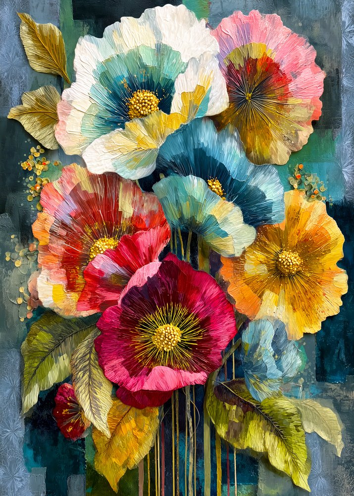 Vibrant Poppy Painting by Justyna Jaszke