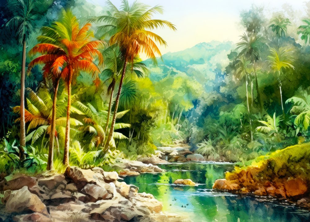 Vibrant Tropical River by Justyna Jaszke