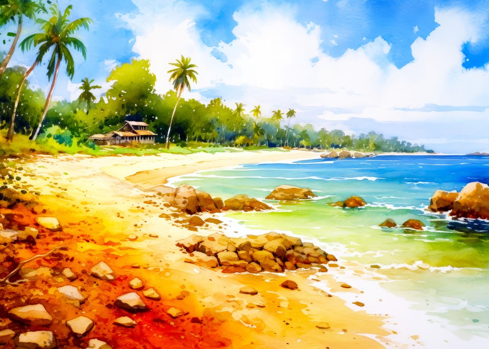 Vibrant Tropical Shore by Justyna Jaszke