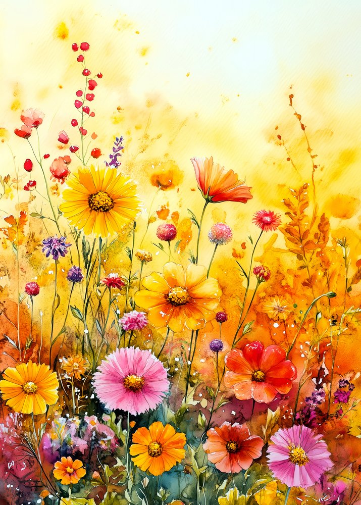 Vibrant Wildflower Meadow by Justyna Jaszke