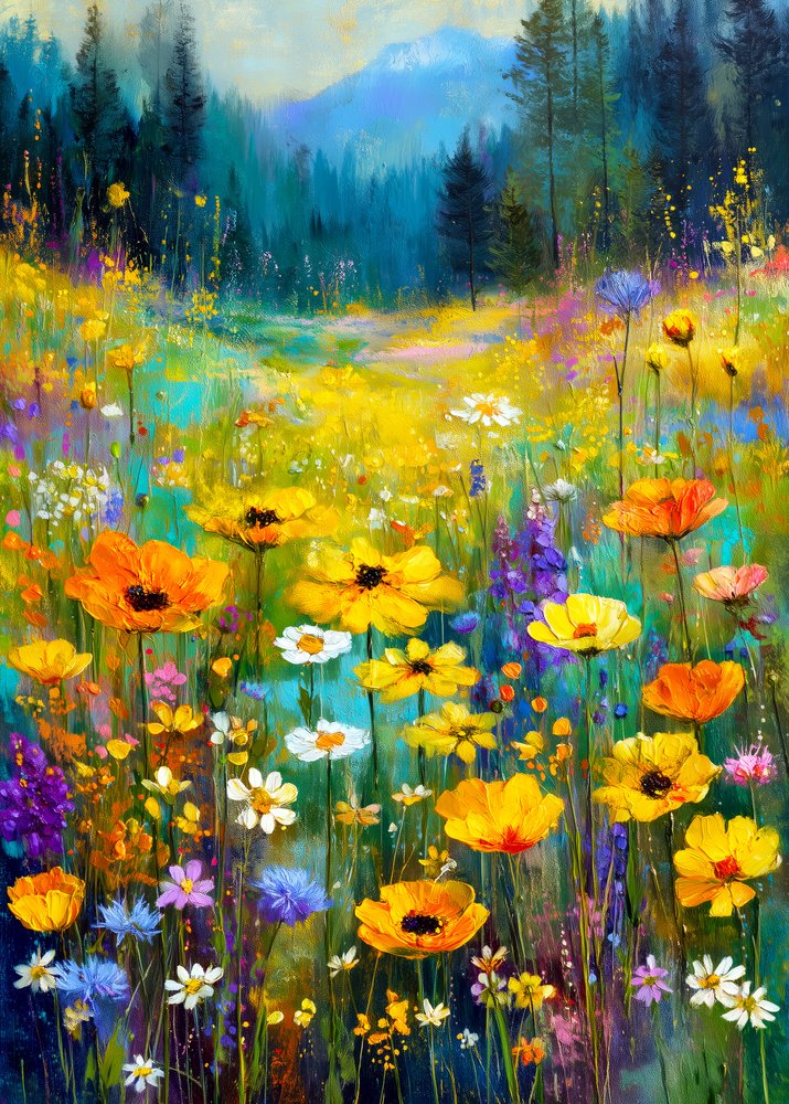 Wildflower Mountain Serenity by Justyna Jaszke