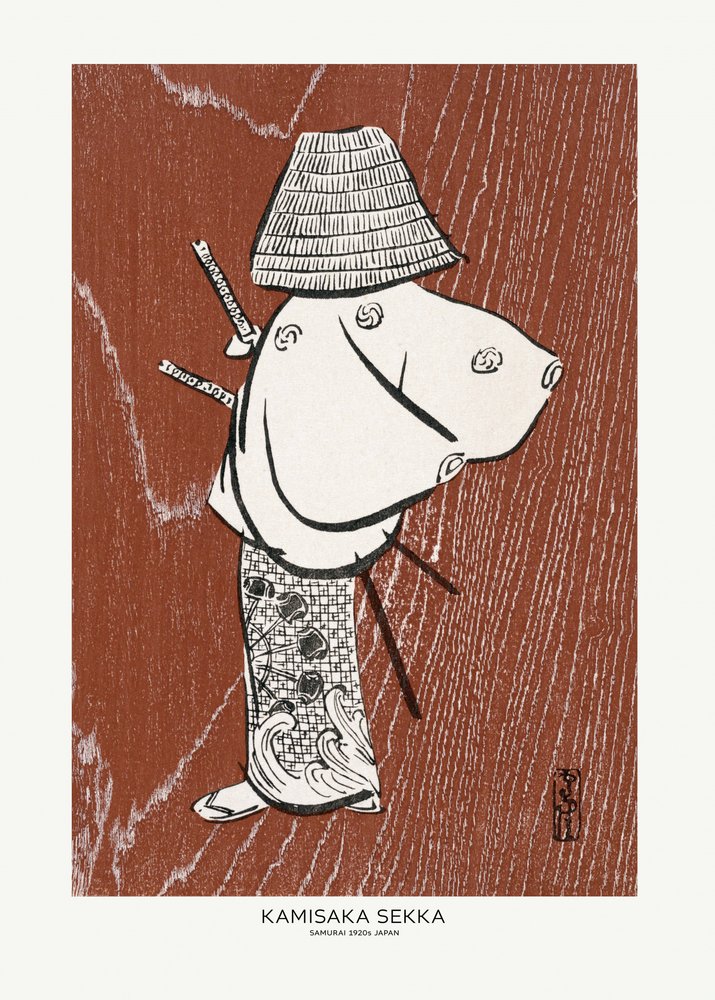 Samurai, One of Four (1920s) by Kamisaka Sekka