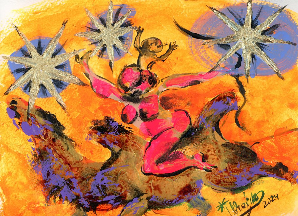 Celestial Rider Woman by Kanat Ibragimov
