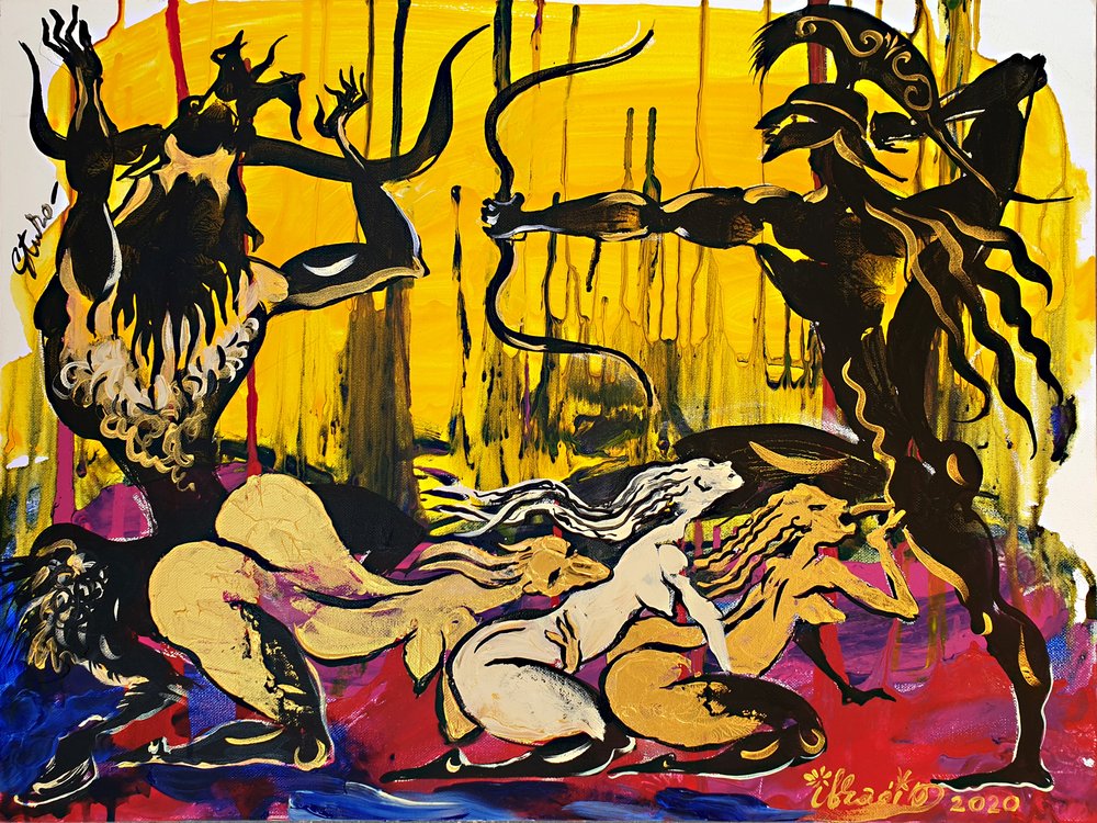 Clash of Mythic Figures by Kanat Ibragimov