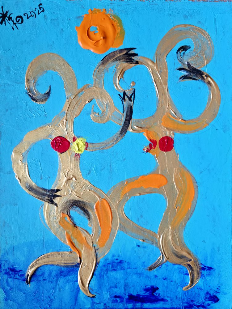 Joyful Dancing Figures by Kanat Ibragimov
