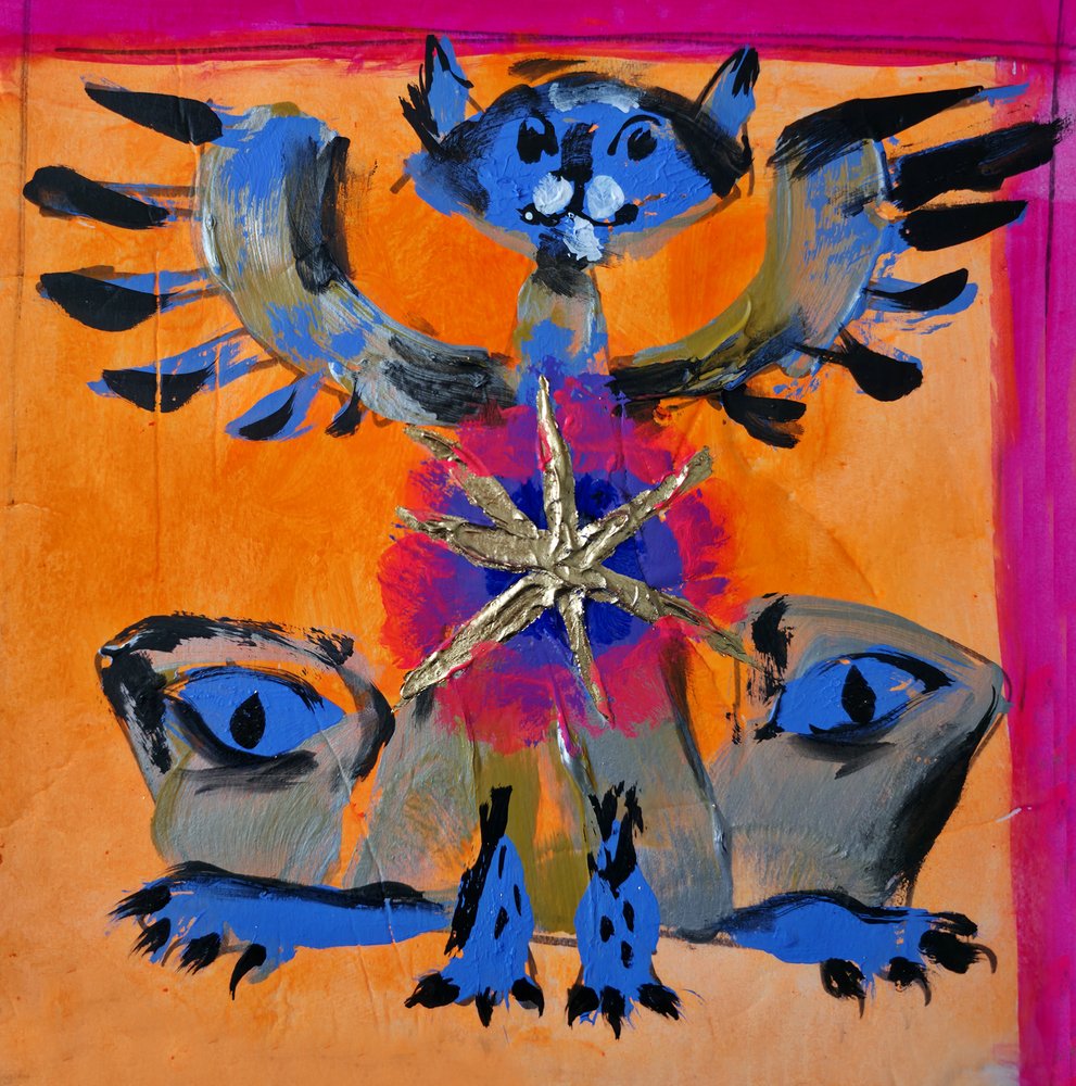 Mythical Blue Cat Guardian by Kanat Ibragimov