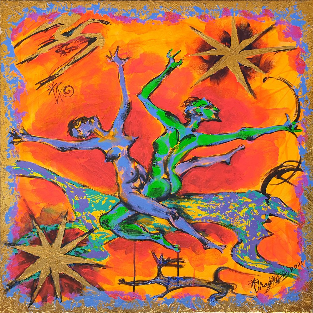 Vibrant Dancing Figures by Kanat Ibragimov