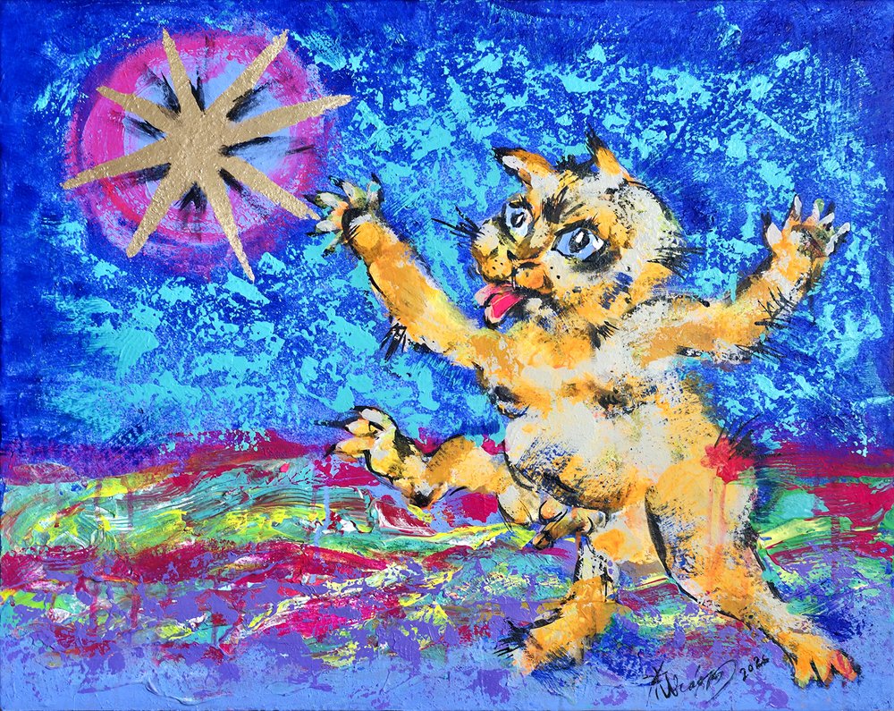 Whimsical Cat Star by Kanat Ibragimov