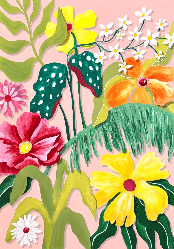 Vibrant Tropical Garden by Karen Menzenbach