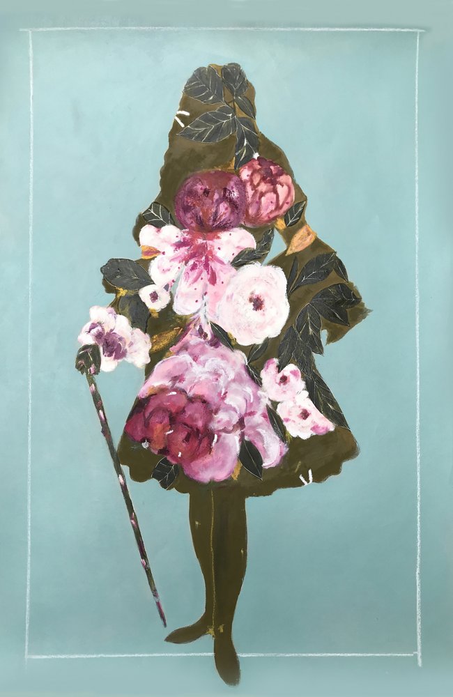 Floral Fashion Silhouette by Karenina Fabrizzi