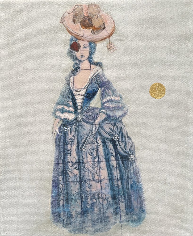 Whimsical Blue Rococo Lady by Karenina Fabrizzi