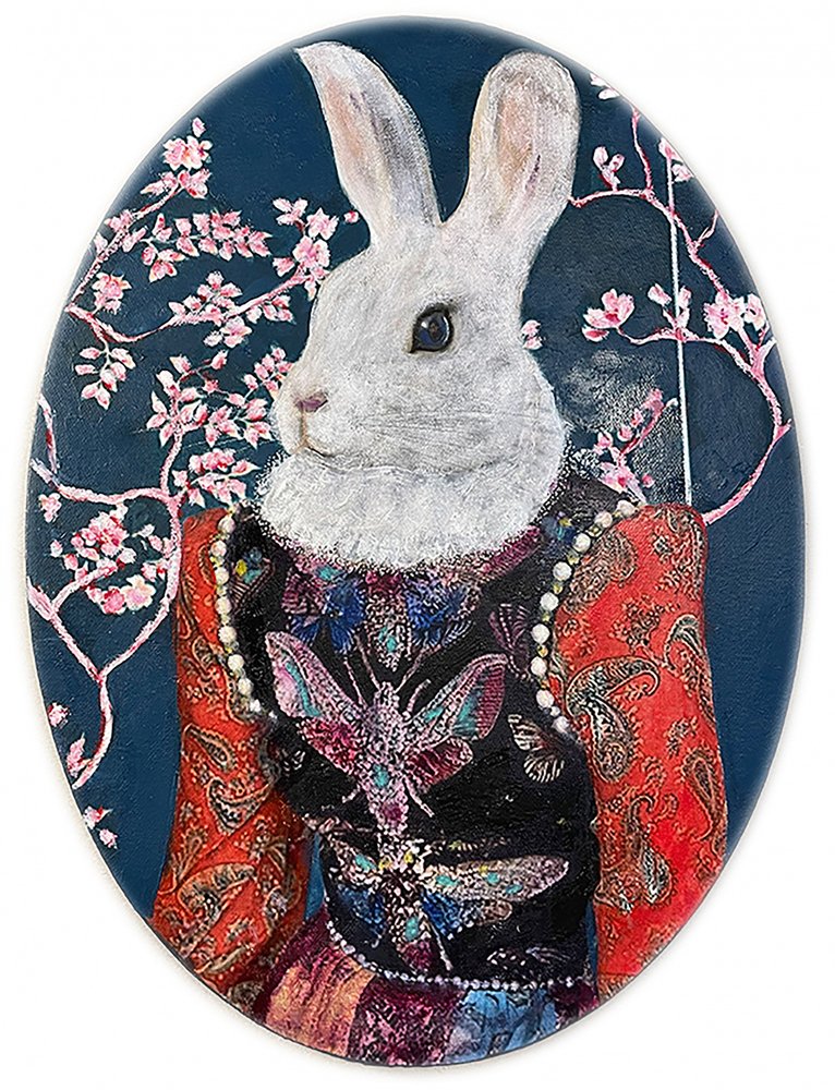 Whimsical Rabbit Portrait by Karenina Fabrizzi