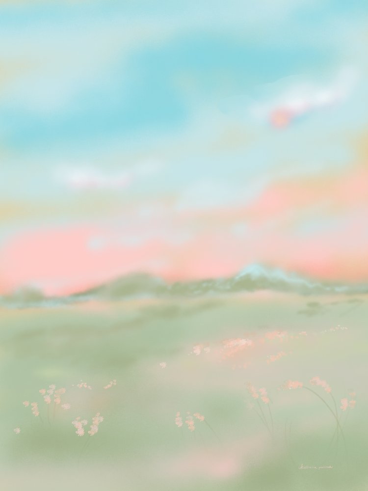 Dreamy Pastel Meadow by Katharina Puritscher
