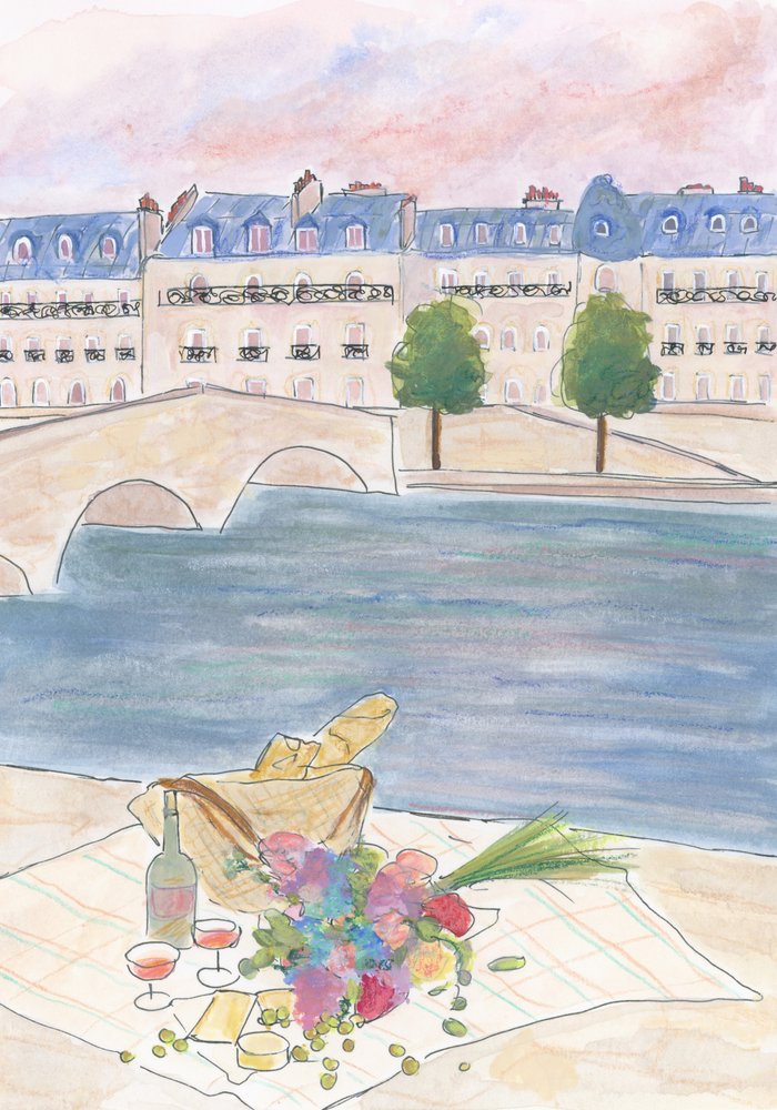 Paris Picnic At the Seine by Katharina Puritscher