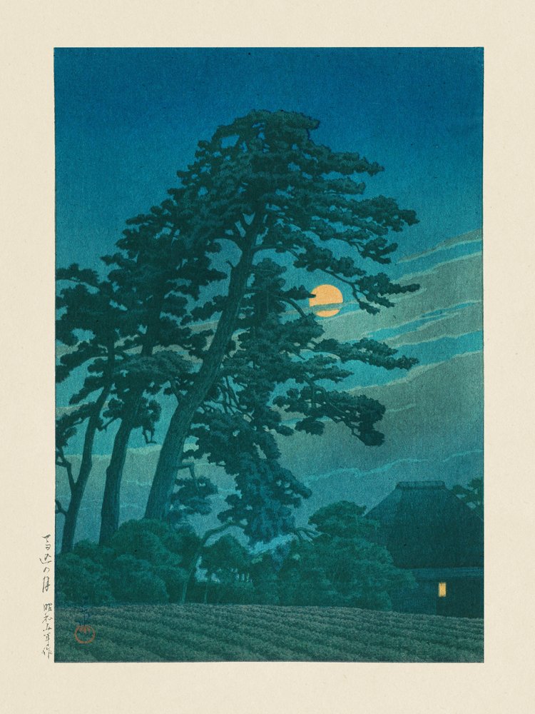 Moon at Magome by Kawase Hasui