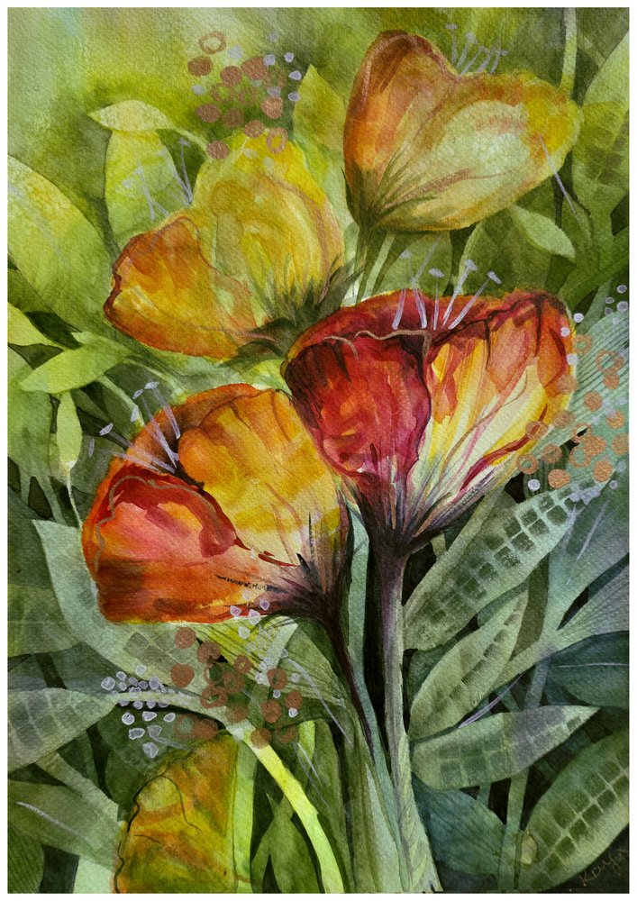 Vibrant Garden Blooms by Kay Shanley