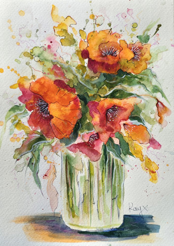 Vibrant Poppies Bouquet by Kay Shanley